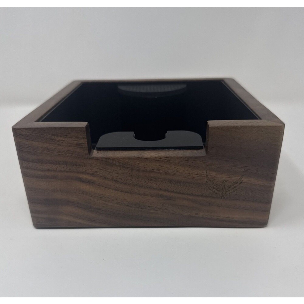 Rosewood Espresso Knock Box Portafilter Tamping Stand with Shock-Absorbing.